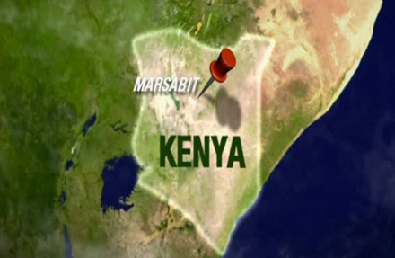 Map showing town in northern Kenya